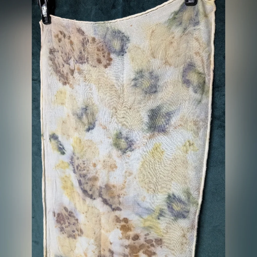 Elegant Eco-Printed Hand Dyed Natural Multicolor Scarf